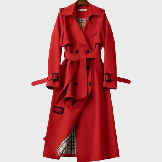 Syléa - Trench coat senza tempo e indispensabile con chiusura a doppio bottone e fodera stampata