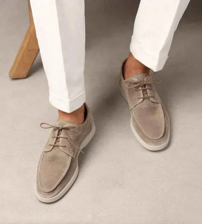 Eleganti scarpe in suede con lacci – Mocassini leggeri con suola comoda per uomo