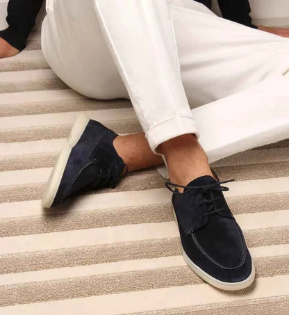 Eleganti scarpe in suede con lacci – Mocassini leggeri con suola comoda per uomo