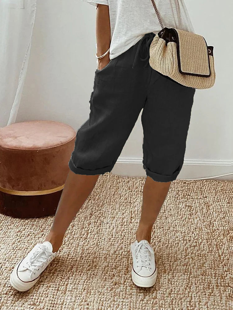 Fioralys - Pantaloni corti per donne in cotone-lino – fluidi, leggeri e alla moda per l'estate 2026