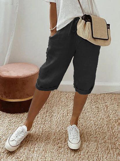 Fioralys - Pantaloni corti per donne in cotone-lino – fluidi, leggeri e alla moda per l'estate 2026