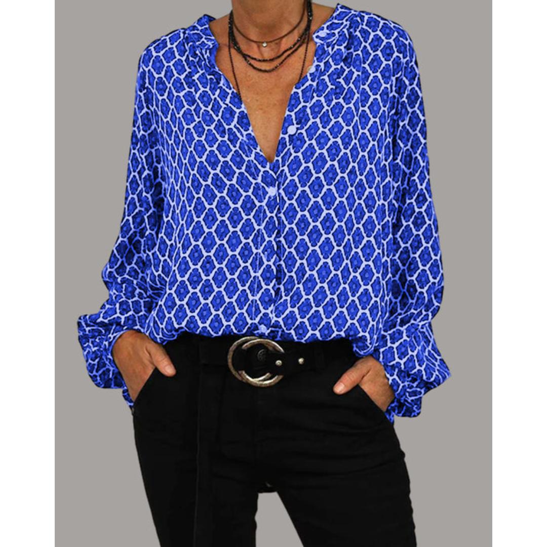 Faylise - Elegante Blusa Oversize con Motivo