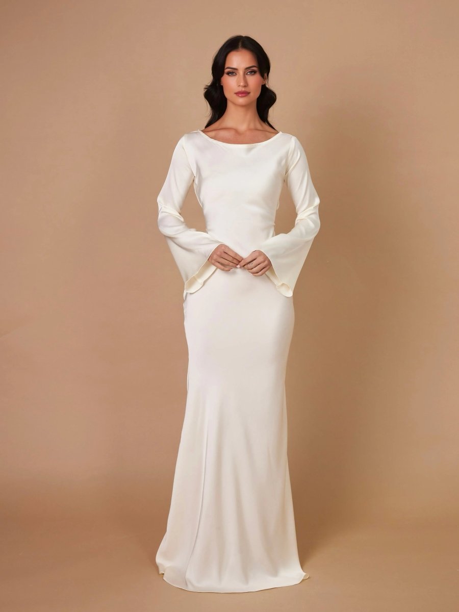 Elegante Maxidress con maniche a campana – Abito da sera aderente per donne