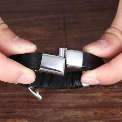 Luxarceau - Bracciale in pelle da uomo – Accessorio senza tempo e di stile