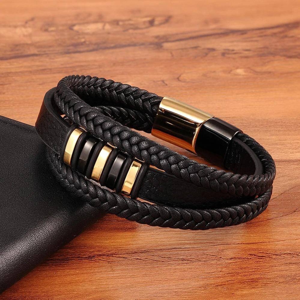 Luxarceau - Bracciale in pelle da uomo – Accessorio senza tempo e stiloso