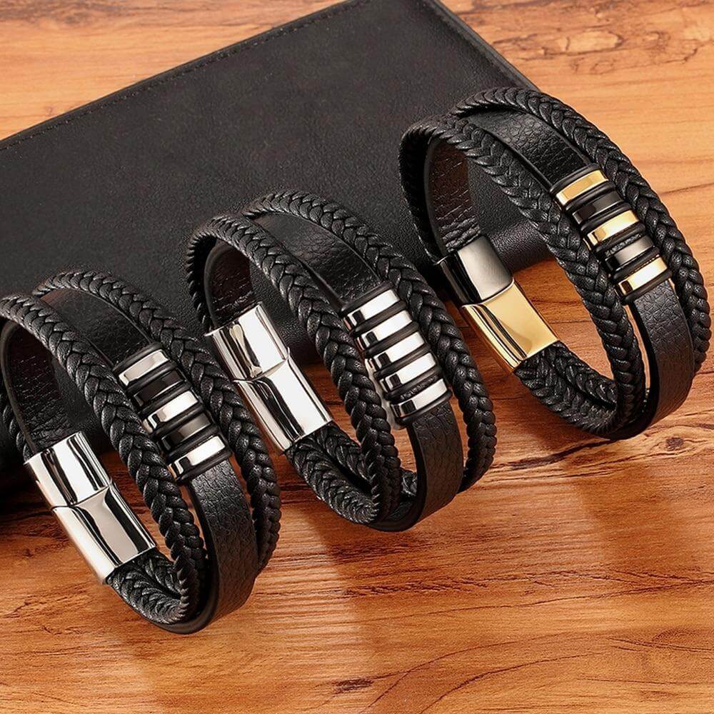 Luxarceau - Bracciale in pelle da uomo – Accessorio senza tempo e stiloso
