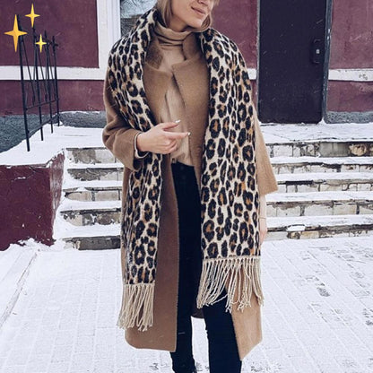 Sciarpa Leopardo Megan - Meravigliosamente Calda e Moda per Tutto l'Inverno