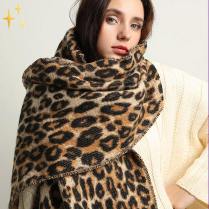 Sciarpa Leopardo Megan - Meravigliosamente Calda e Moda per Tutto l'Inverno