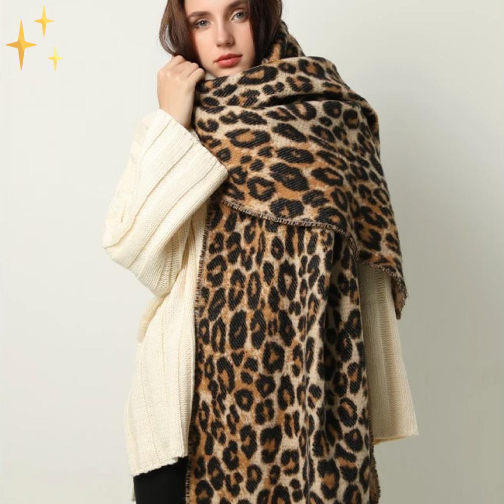 Sciarpa Leopardo Megan - Meravigliosamente Calda e Moda per Tutto l'Inverno
