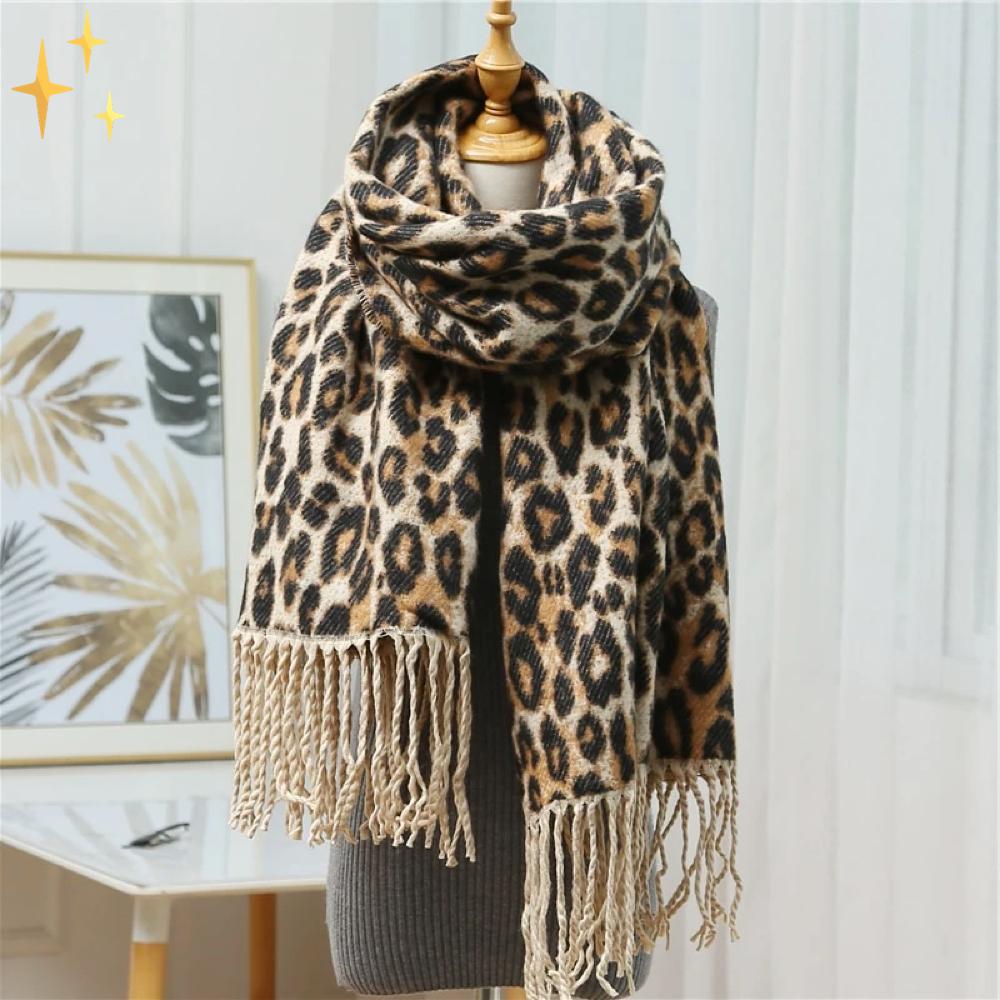 Sciarpa Leopardo Megan - Meravigliosamente Calda e Moda per Tutto l'Inverno