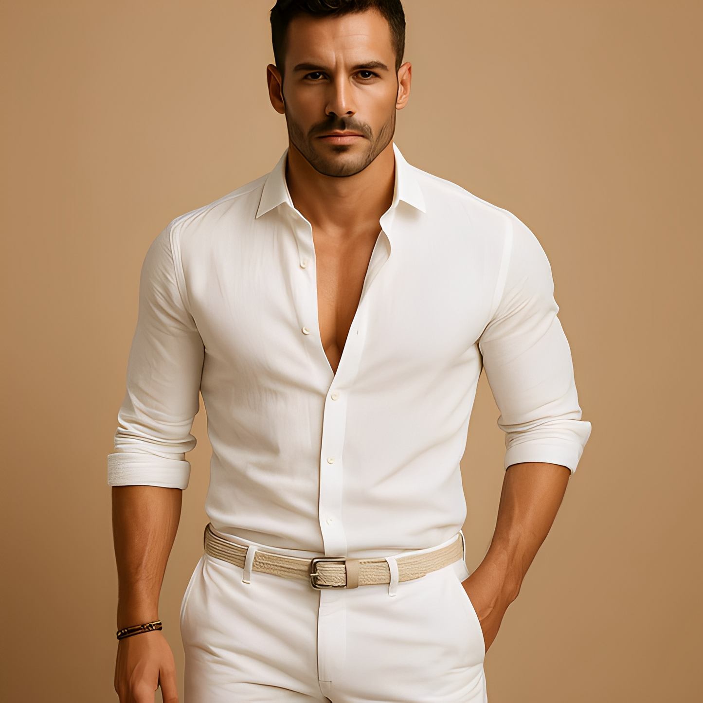Félix - Camicia leggera da uomo con bottoni