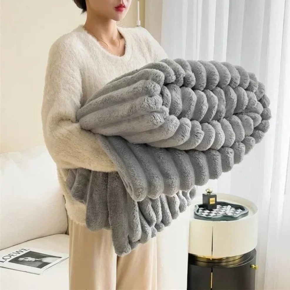 Pelivra - Plaid a costine ultra-morbido per calore e lusso