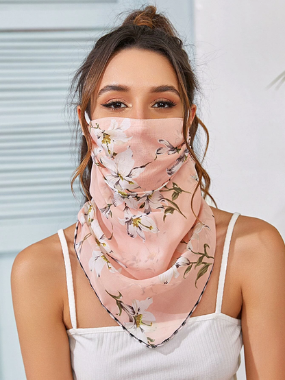 Sérélia - Foulard in Nero e Bianco con Ganci per Orecchie