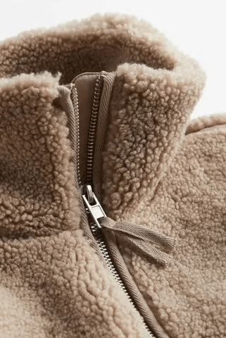 Liorisse - Elegante giacca Teddy per la primavera con zip e tasche per donne