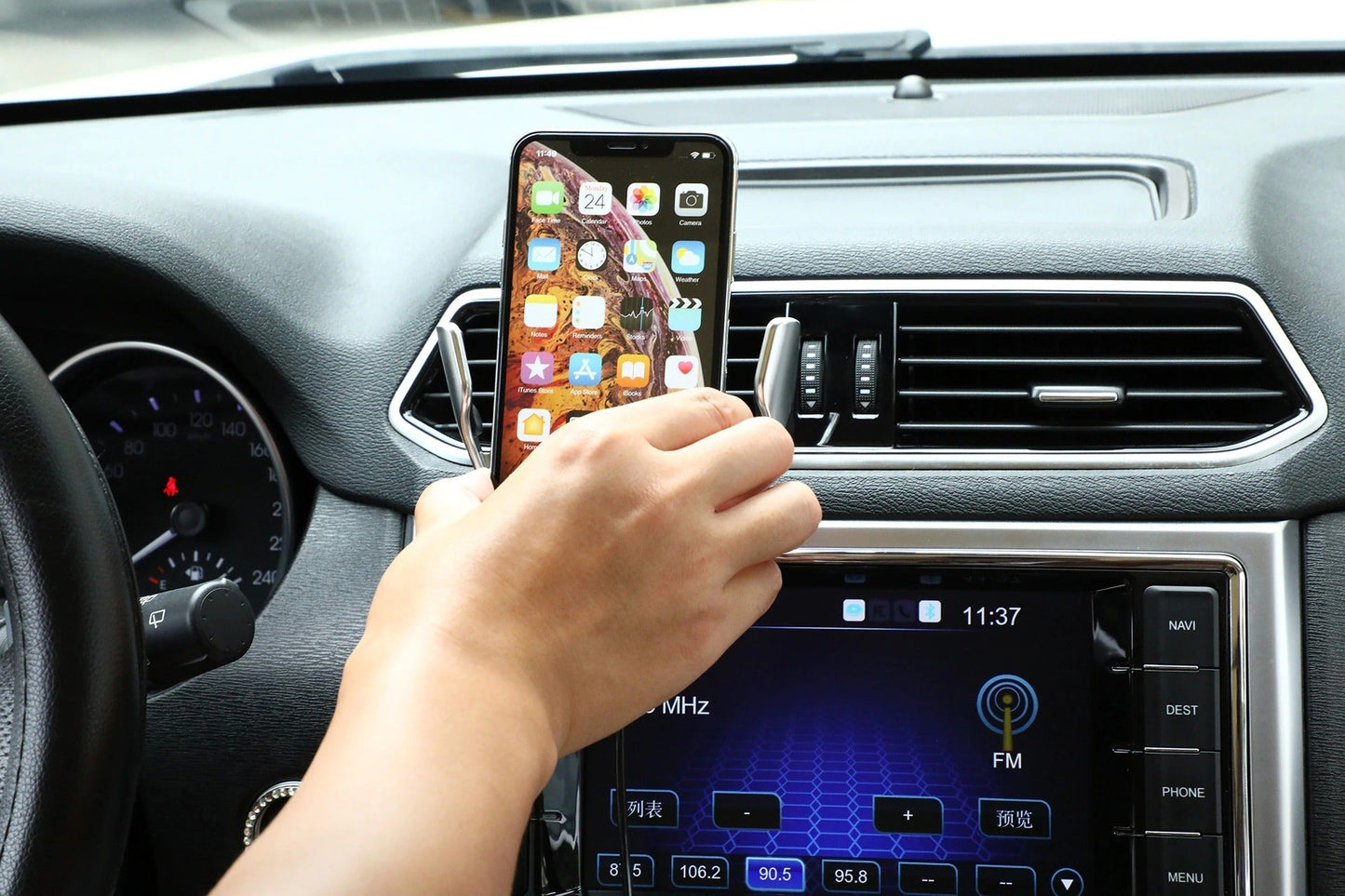 Gripora - PREMIUM - Supporto per smartphone automatico | Caricabatterie wireless