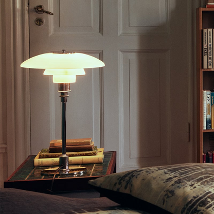 Lampada da tavolo vintage con paralume a fungo – Elegante lampada di design retro per soggiorno e camera da letto