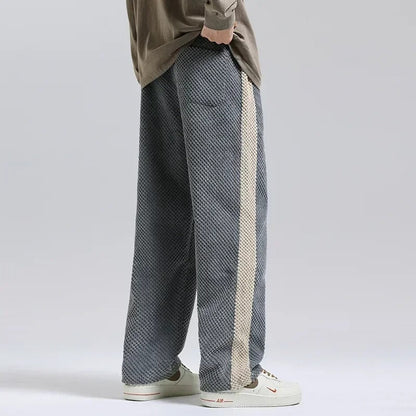 Pantaloni da jogging per uomo casual con strisce laterali – Pantaloni comodi per il tempo libero con cordoncino