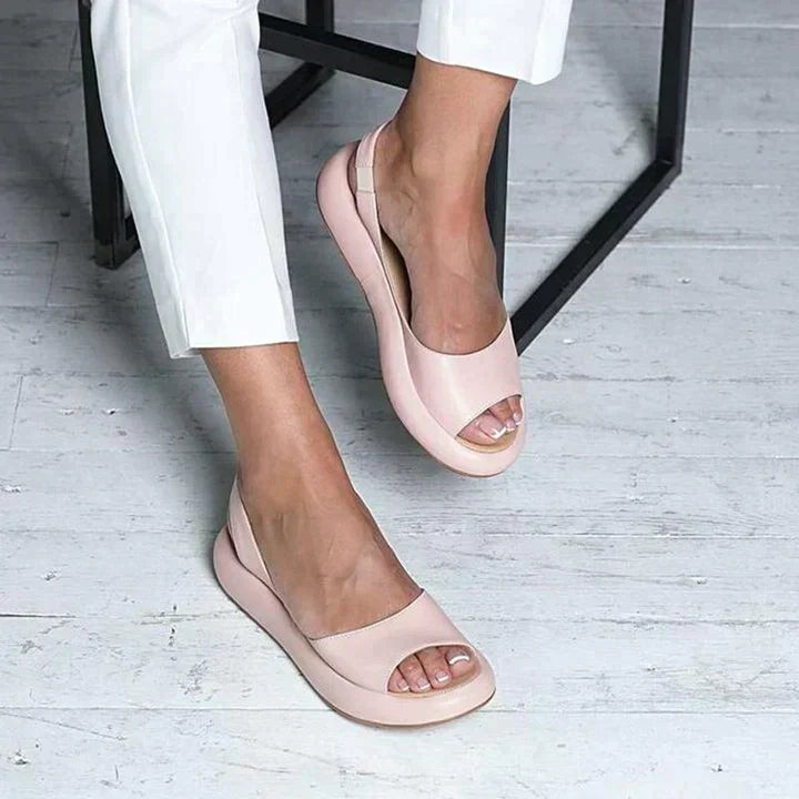 Sandali Slingback Comodi per Donna – Scarpe Estive Morbide con Soletta a Cuneo e Peep-Toe