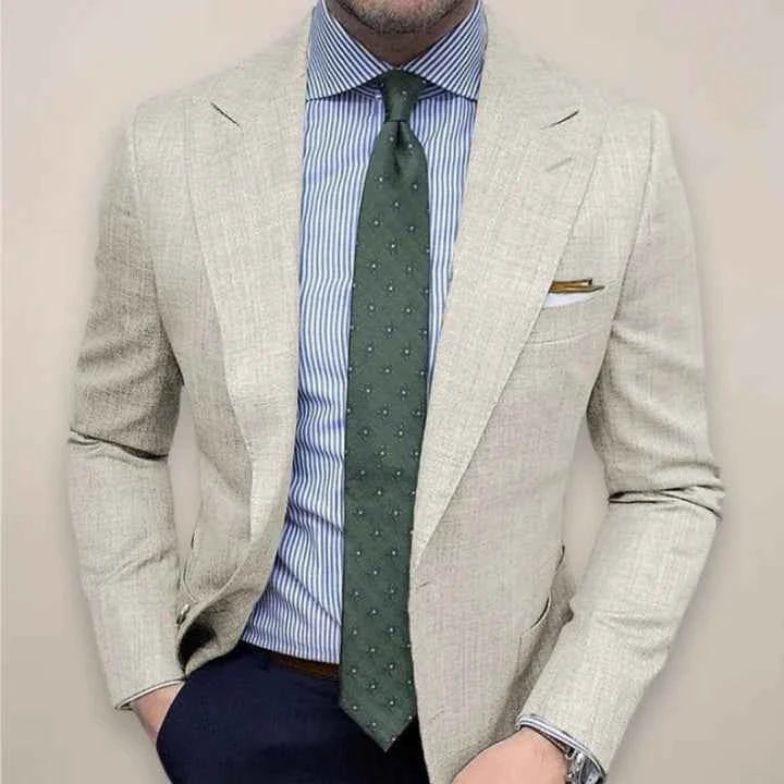 Blazer in Lino Elegante da Uomo Slim Fit – Giacca Stilosa per Business e Look Estivi