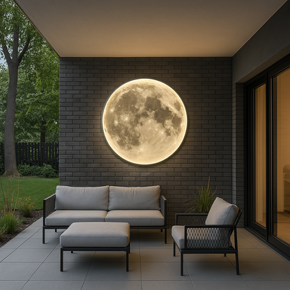 LumiLuna - Lampada da parete Lunara Moon con superficie craterica realistica e luce LED soffusa