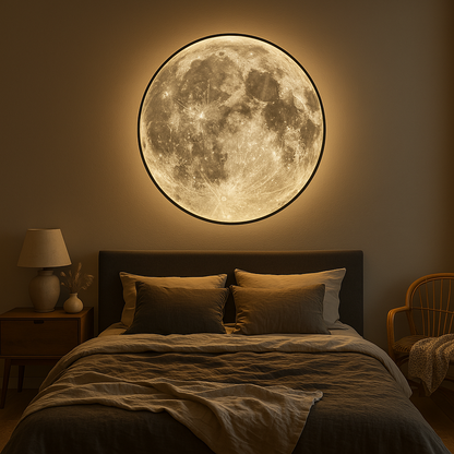 LumiLuna - Lampada da parete Lunara Moon con superficie craterica realistica e luce LED soffusa