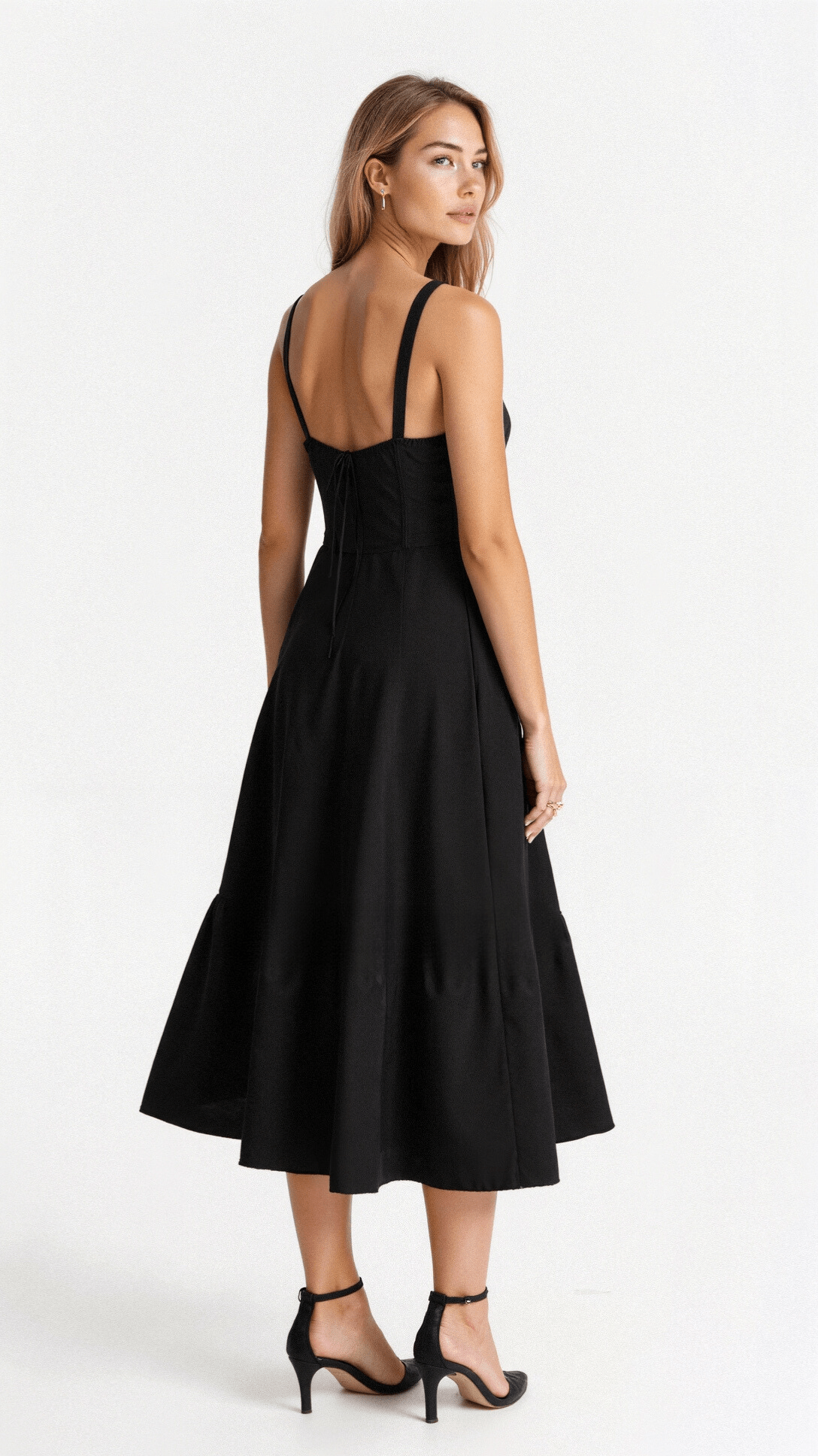 Noémie - Abito Balconette Elegante per Donne in Primavera con Vita Sottolineata, Spacco e Motivo Floreale