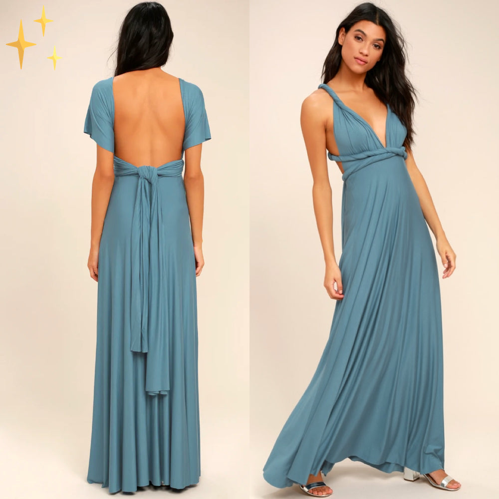 Elegante Maxikleid Multiway per donne con design trasformabile e silhouette fluida