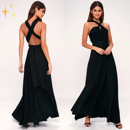Elegante Maxikleid Multiway per donne con design trasformabile e silhouette fluida