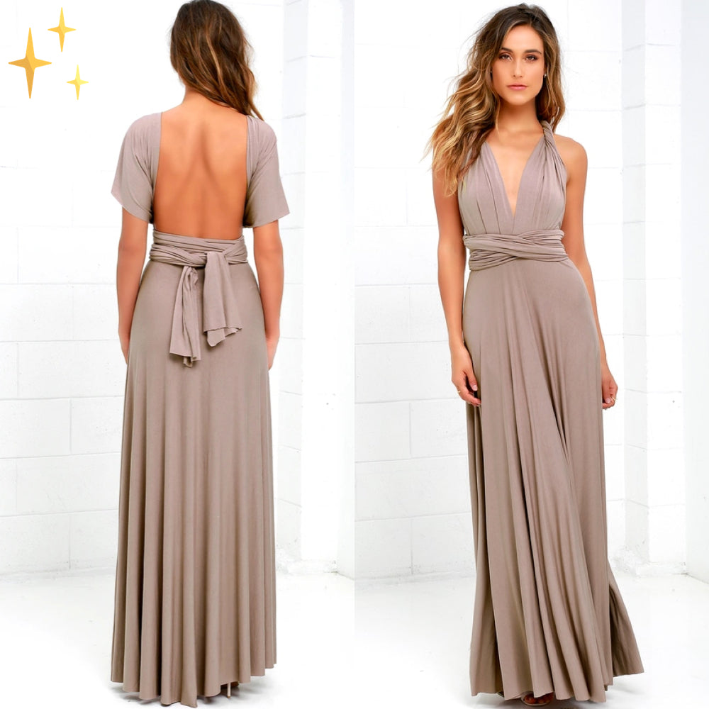 Elegante Maxikleid Multiway per donne con design trasformabile e silhouette fluida