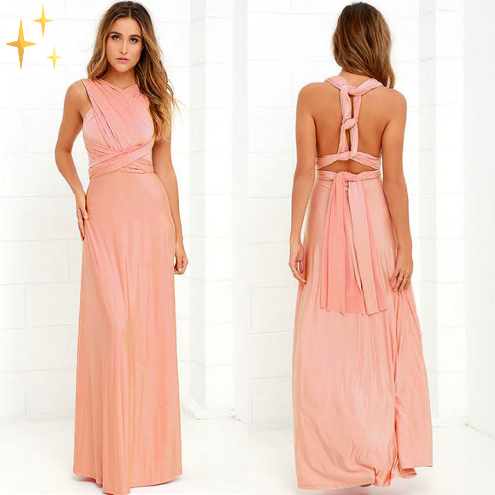 Elegante Maxikleid Multiway per donne con design trasformabile e silhouette fluida