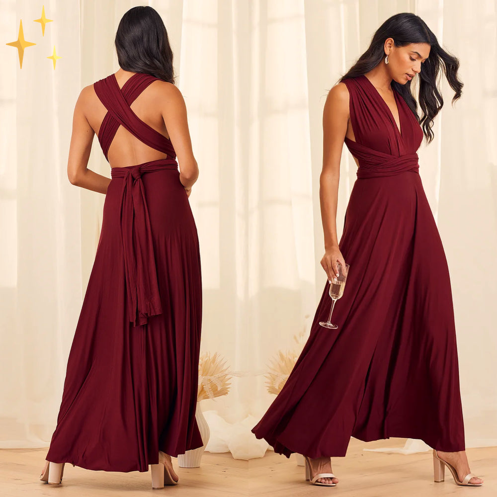 Elegante Maxikleid Multiway per donne con design trasformabile e silhouette fluida
