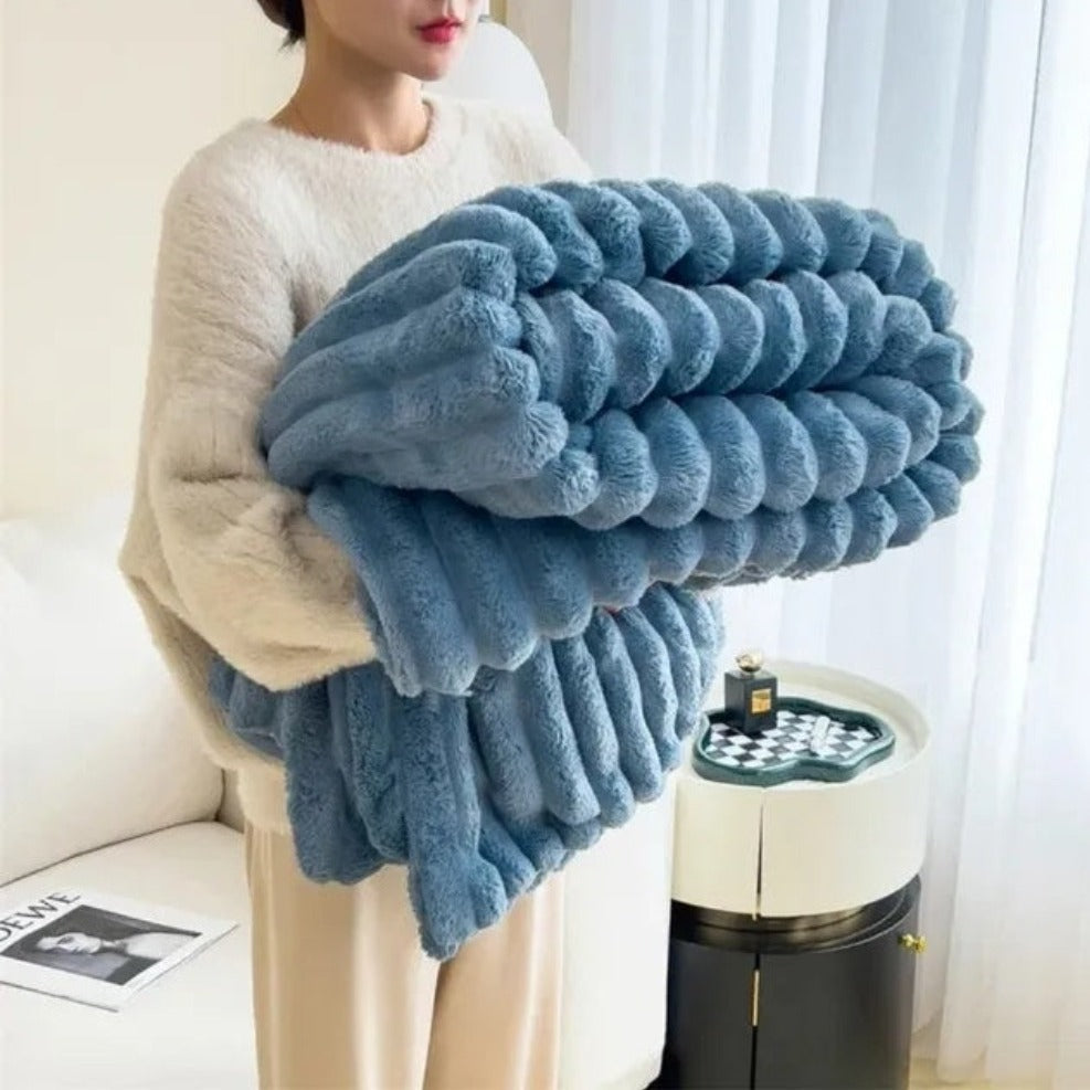 Pelivra - Plaid a costine ultra-morbido per calore e lusso