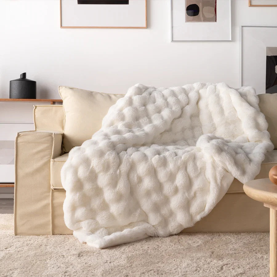 Moellevia - Plaid Ultra-Morbido in Pelliccia Sintetica per un Comfort Lussuoso