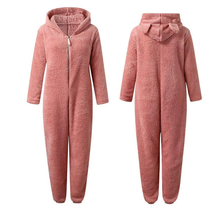 Nia - Tuta in fleece super morbida con orecchie da orso