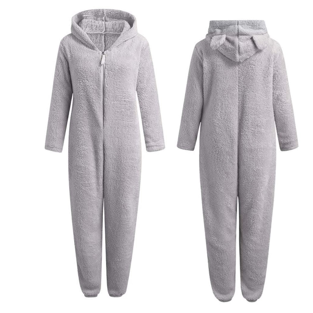 Nia - Tuta in fleece super morbida con orecchie da orso