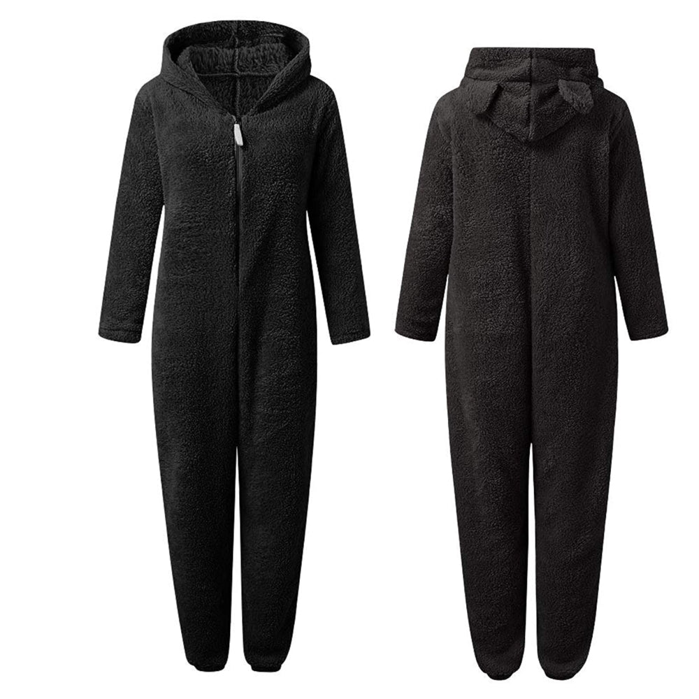 Nia - Tuta in fleece super morbida con orecchie da orso