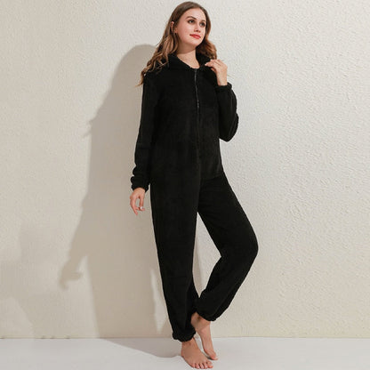 Nia - Tuta in fleece super morbida con orecchie da orso