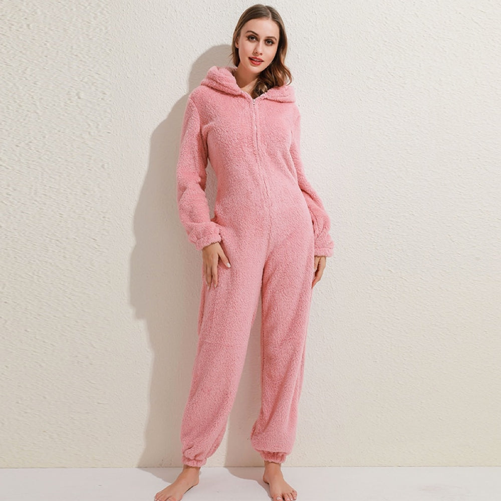 Nia - Tuta in fleece super morbida con orecchie da orso
