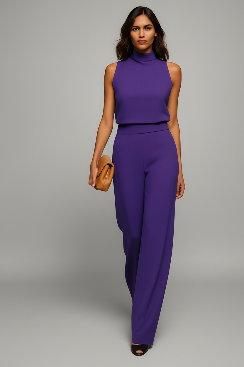 Elegante Jumpsuit per Donne – Senza Maniche & Snellente in Design Fluido