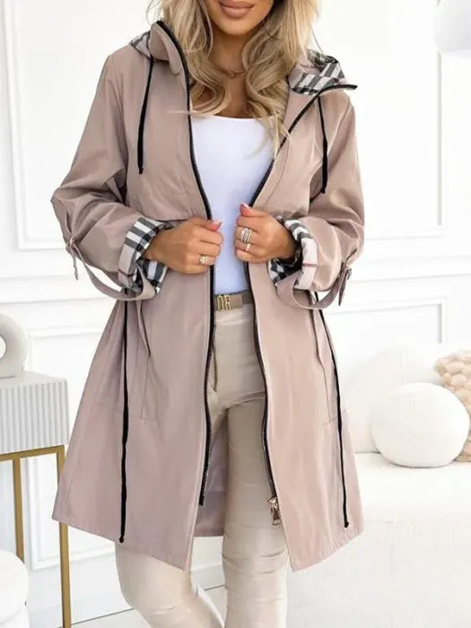 Maelisse - Elegante impermeabile 100 % antivento e impermeabile con fodera stampata
