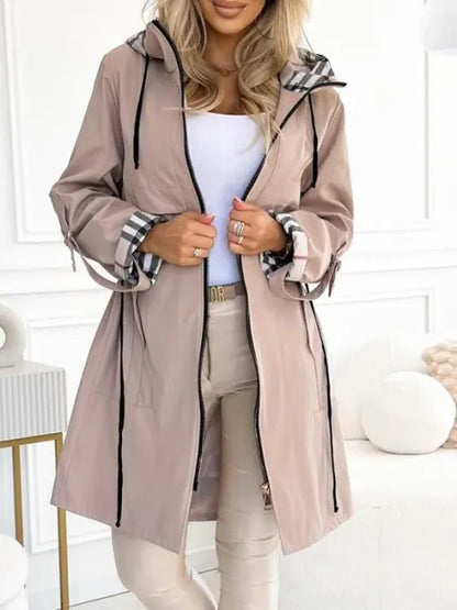 Maelisse - Elegante impermeabile 100 % antivento e impermeabile con fodera stampata