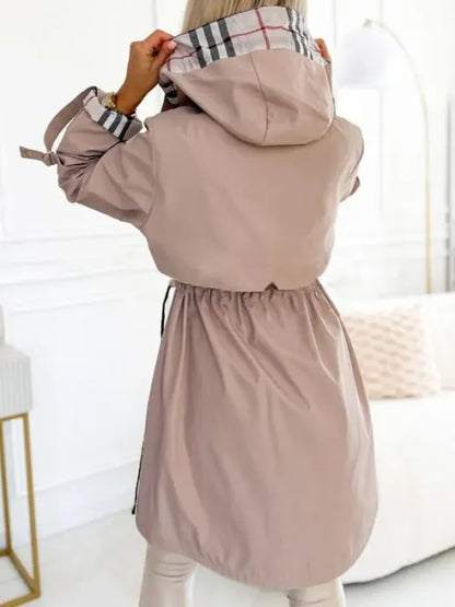 Maelisse - Elegante impermeabile 100 % antivento e impermeabile con fodera stampata