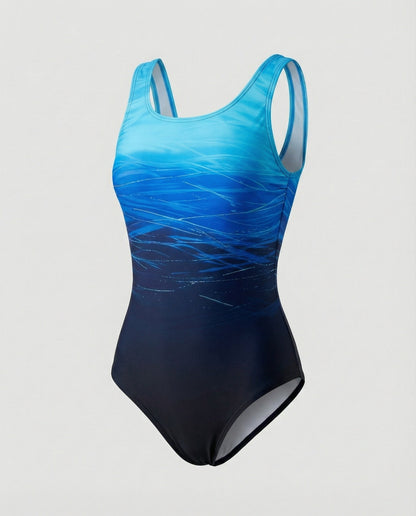 Costume da bagno modellante per donne – Design sfumato e scollatura elegante