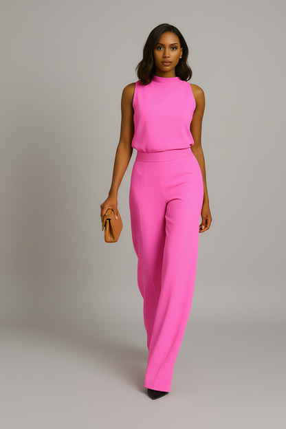 Elegante Jumpsuit per Donne – Senza Maniche & Snellente in Design Fluido