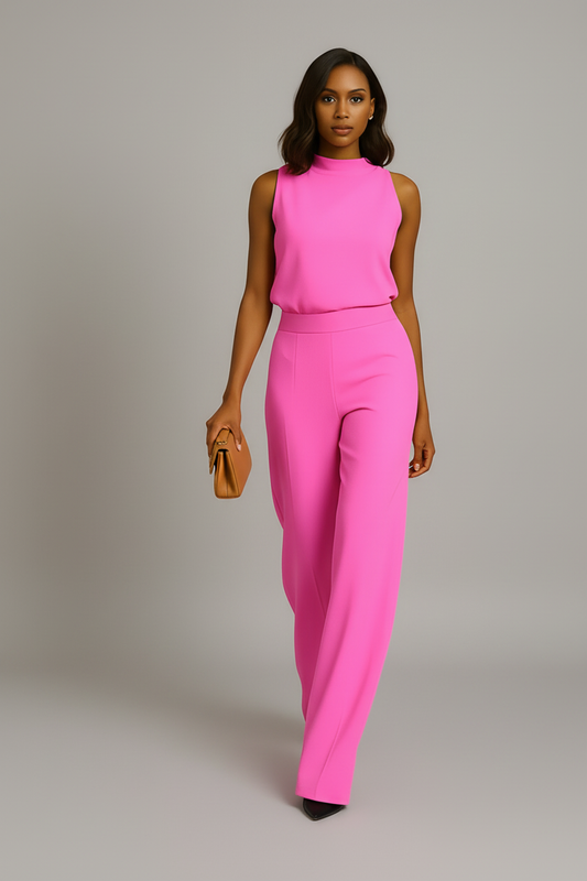 Elegante Jumpsuit per Donne – Senza Maniche & Snellente in Design Fluido