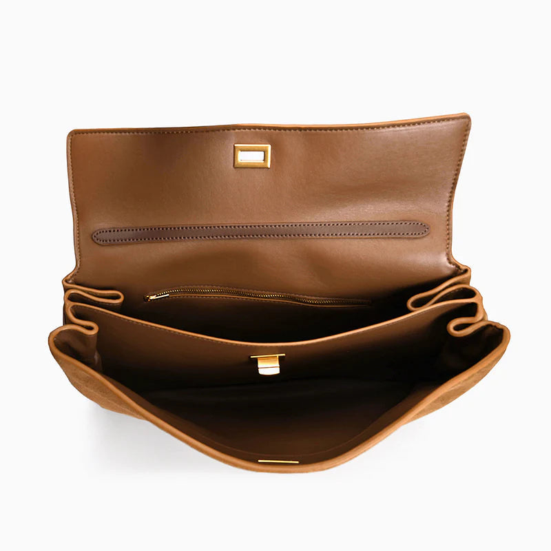 Elegante borsa a spalla in pelle con chiusura magnetica – Borsa Hobo senza tempo per donne