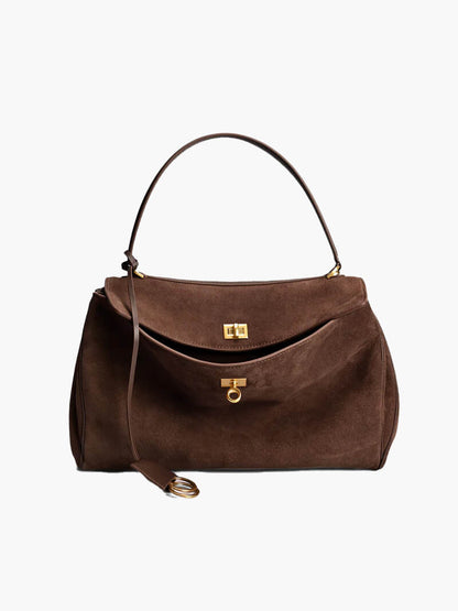 Elegante borsa a spalla in pelle con chiusura magnetica – Borsa Hobo senza tempo per donne