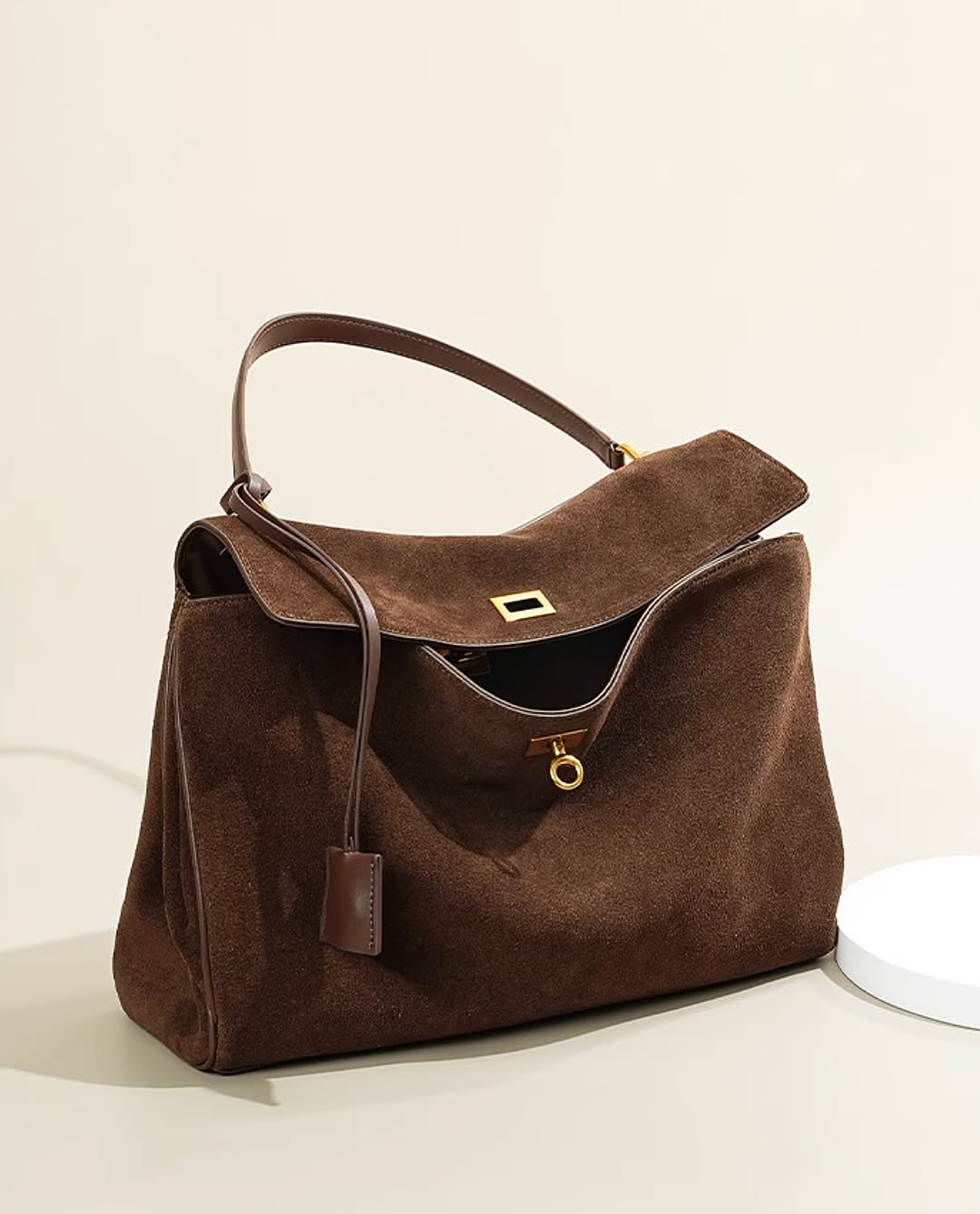Elegante borsa a spalla in pelle con chiusura magnetica – Borsa Hobo senza tempo per donne