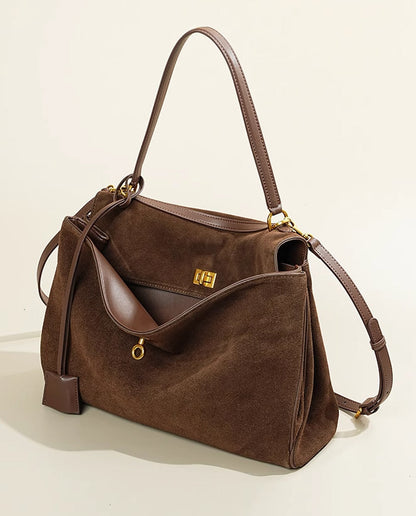 Elegante borsa a spalla in pelle con chiusura magnetica – Borsa Hobo senza tempo per donne