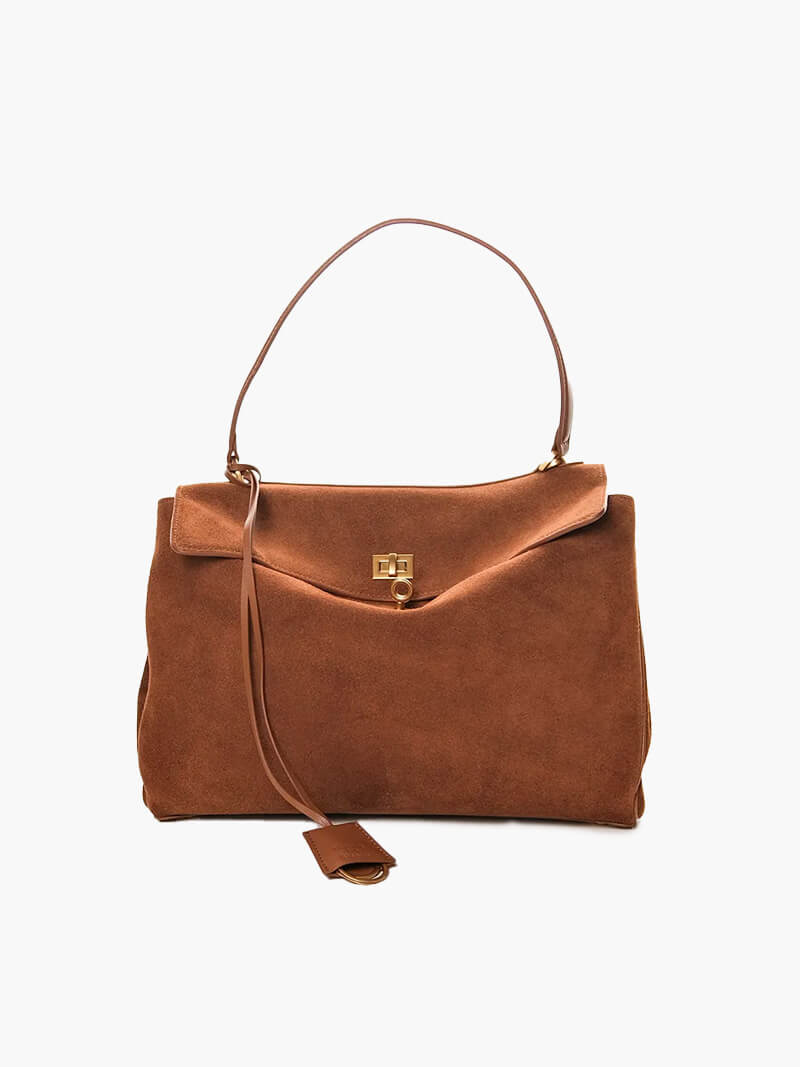 Elegante borsa a spalla in pelle con chiusura magnetica – Borsa Hobo senza tempo per donne